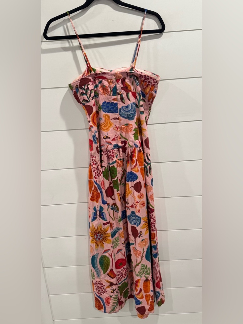 Farm Rio Bright Farm Strapless Linen Dress veggie print - Picture 7 of 10